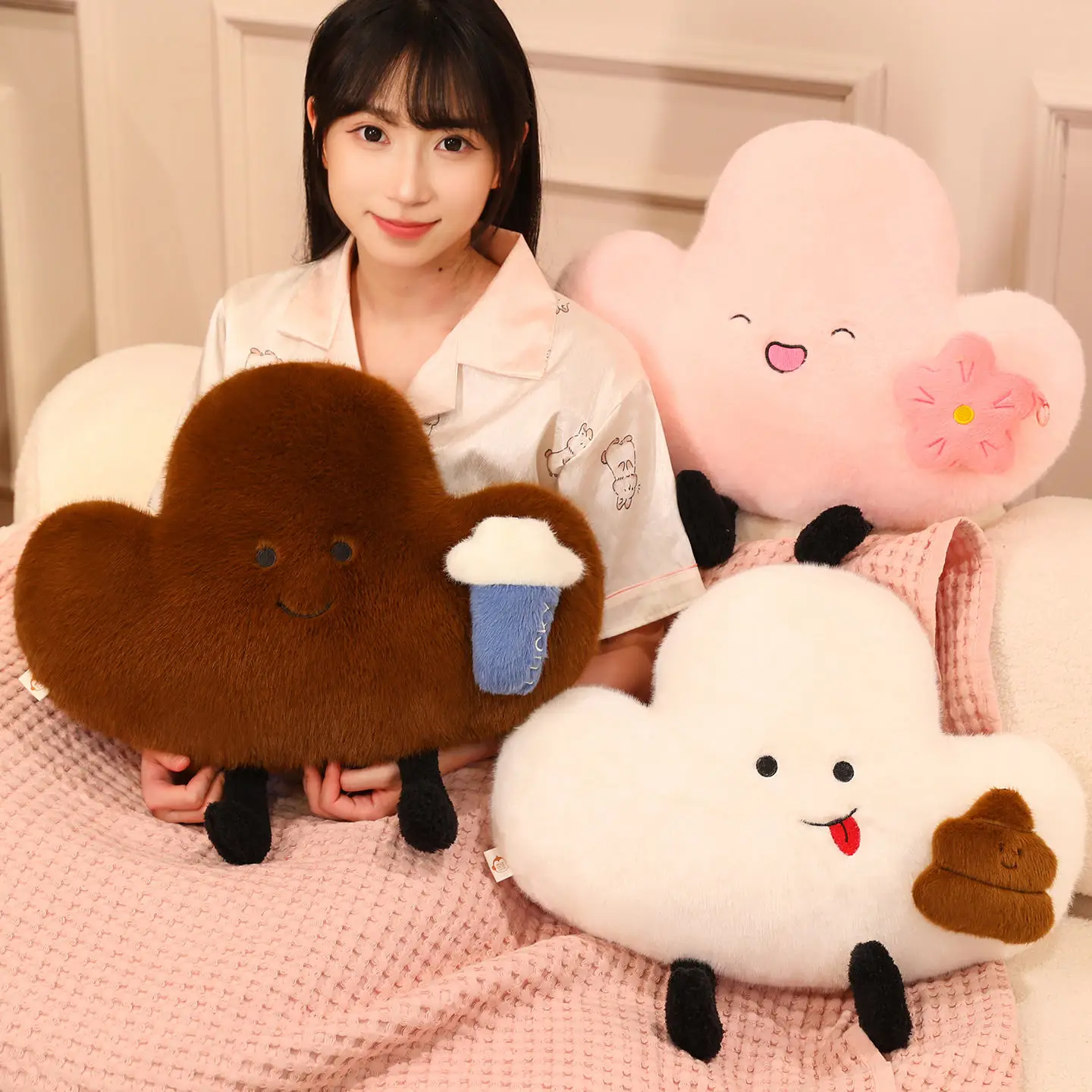 

Funny Cute Pillow Case Lucky Series Non-Slip Cushion Cover Machine Washable Ideal Gift for Home Bed Sofa Office Decor