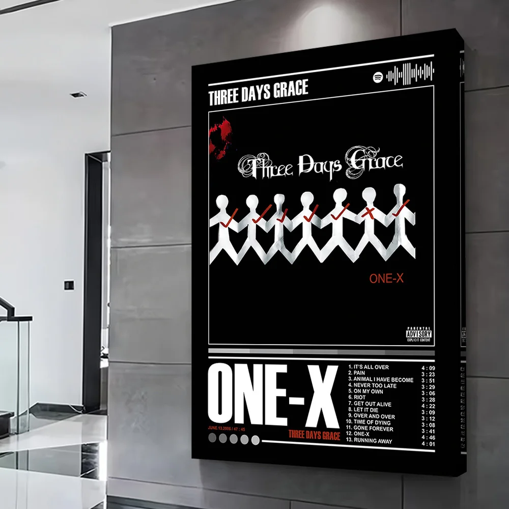 Three Days Grace - One-X Album Poster Customizable Printed Canvas Painting for Pictures Wall Art Room Decoration Wand Deko Mural