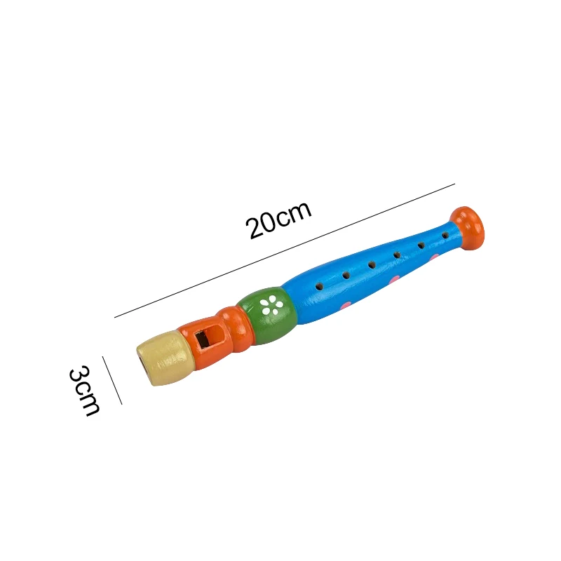 カラフルな木製フルート楽器トランペットバグルートーバー子供教育音楽おもちゃ子供のため