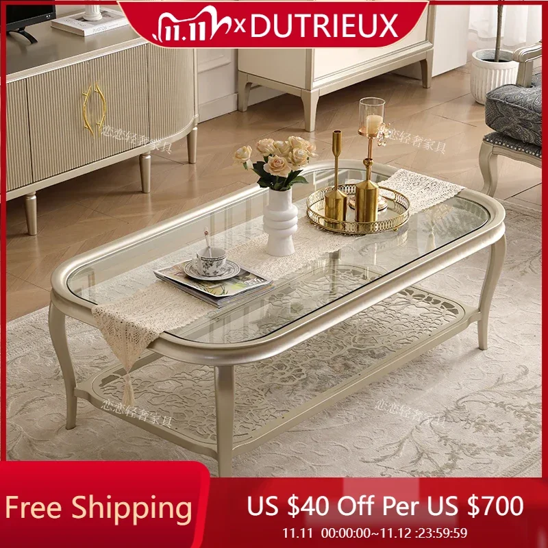

Luxury Nordic Coffee Table Aesthetic Unique Living Room Decoration Coffee Table Glass Transparent Mesa Auxiliar Home Furniture