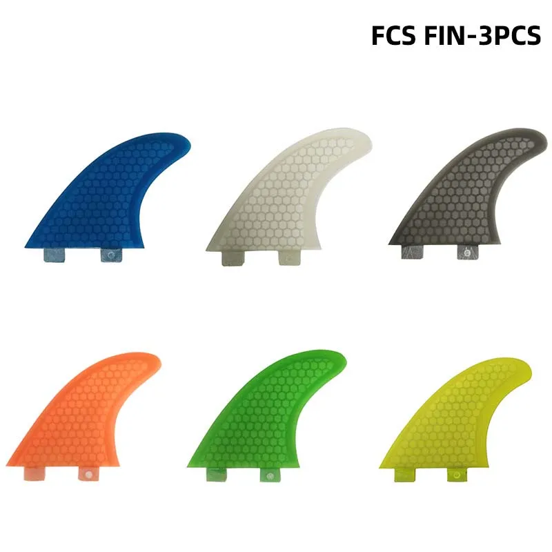 surfboard fins fcs2 /M/L Surf Fins Honeycomb Surfboard Fin Thruster Kayak Stabilizer Multicolor Double Tabs 1 Fins