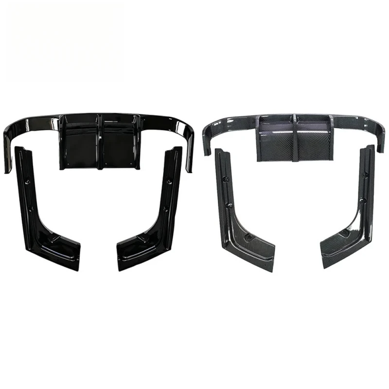 High Quality V Style Gloss Black Rear Diffuser Rear Lip Exterior Mod Body Kit