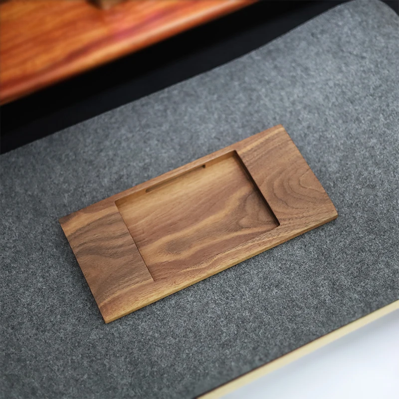Walnoothout trackpad en toetsenbordstandaard 2-in-1 trackpadbasis Polssteun Kussenondersteuning Veelzijdige organizer voor Apple-accessoires