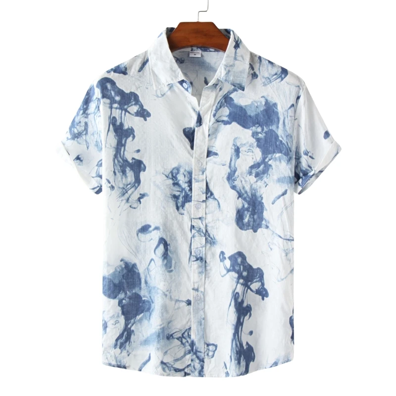 Luxe Originele Heren Overhemden Voor Heren Shirt Mode T-Shirts Man Korte Mouw Kleding Blouses Social Hawaiian Katoen Oversized