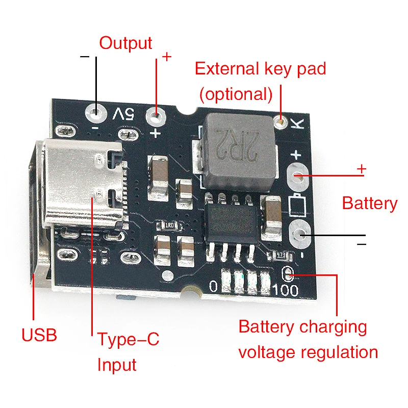 Type-C /Micro USB 5V 1A 2A 3.1A Boost Converter Step-Up Power Module Mobile Power Bank Accessories With Protection LED Indicator