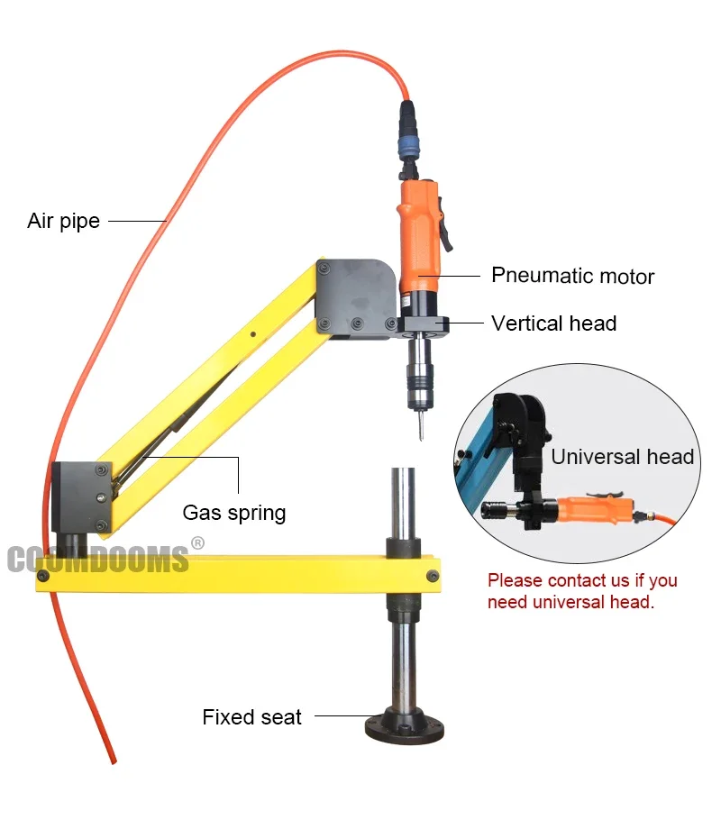 Vertical Pneumatic Tapper Machine, Air Tapping Tools ISO M3-M12 Chucks