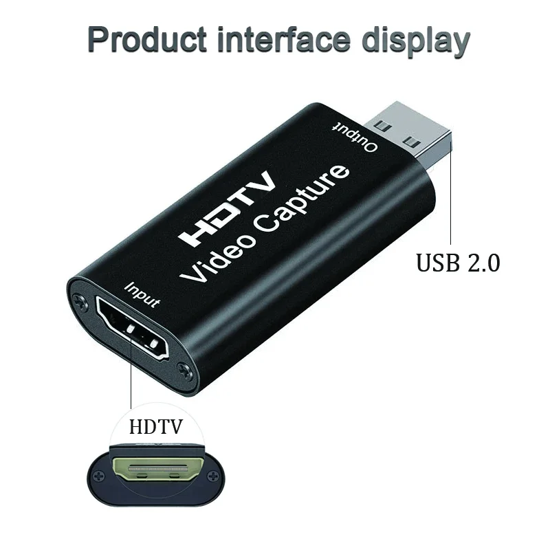 USB 2.0 4K HD Video Capture Grabber Card Live Streaming Recording Box for PS4 XBOX Game Console Phone DVD