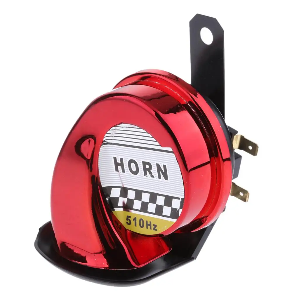 Car Motorcycle 130dB Loud Snail Air Horn Siren Waterproof 510hz 12V DC,Red