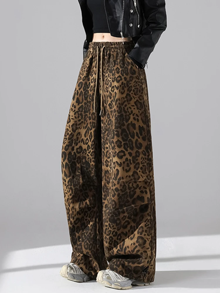 

Модные женские утепленные шерстяные брюки с принтом и высокой талией, осенне-зимние, новые, широкие, с манжетами, повседневные, в стиле кэжуал