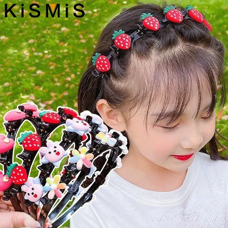 KISMIS-Bandeau de cheveux pour enfants, pinces à cheveux mignonnes, bandeaux pour filles, sans dommage aux cheveux, 1PC