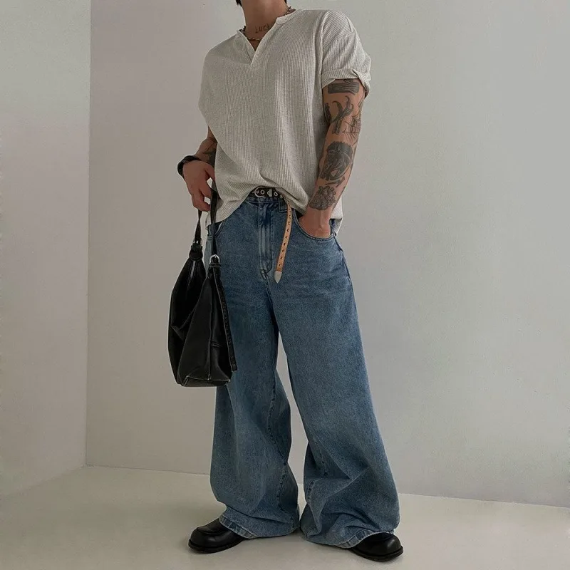 2026 Short-sleeved T-shirt Men's Summer Loose Casual Commuting Wear Korean Old Money Wind Half-sleeved Top