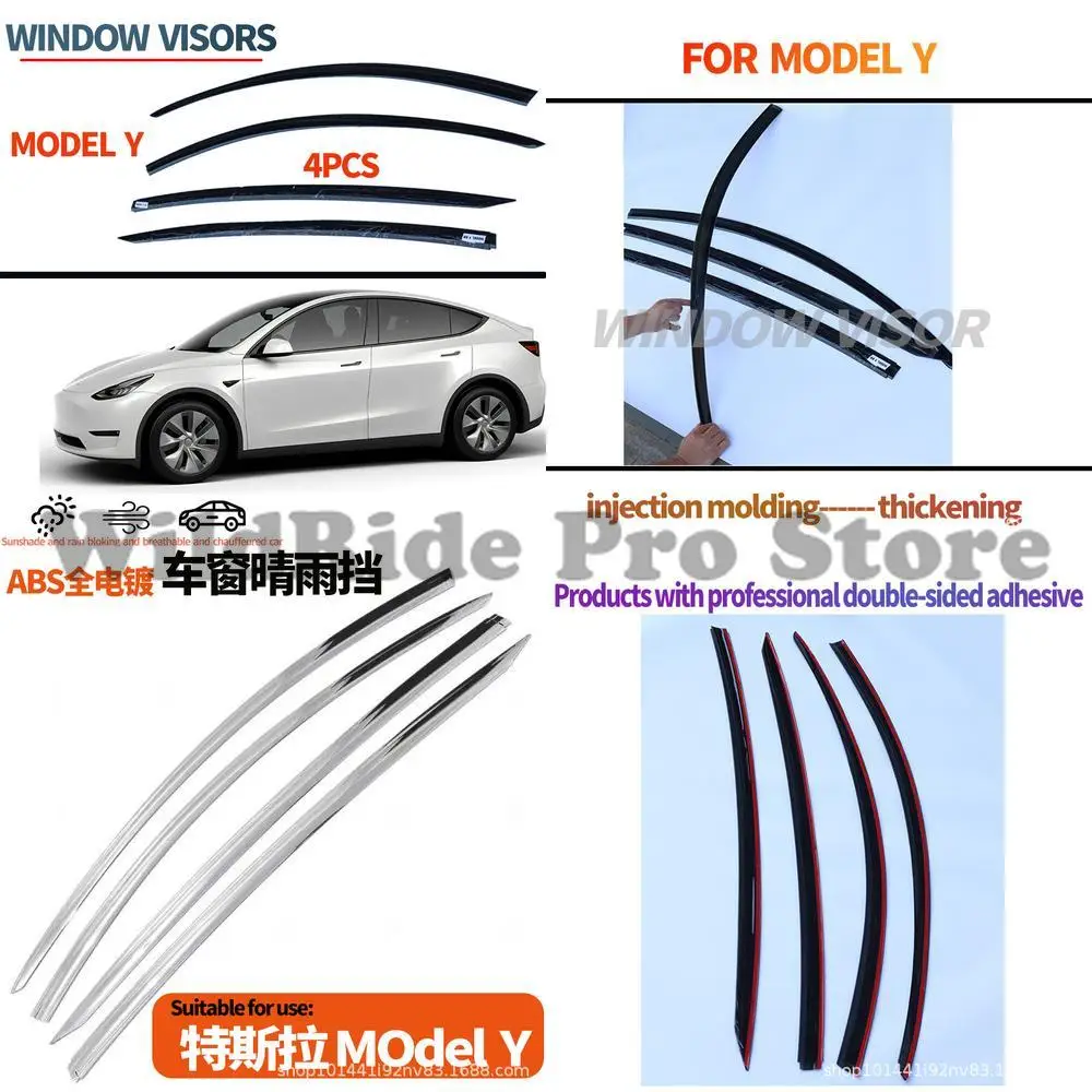 

1 set For Tesla Model Y 2020+ Window Visor Car Side Window Rain Shield
