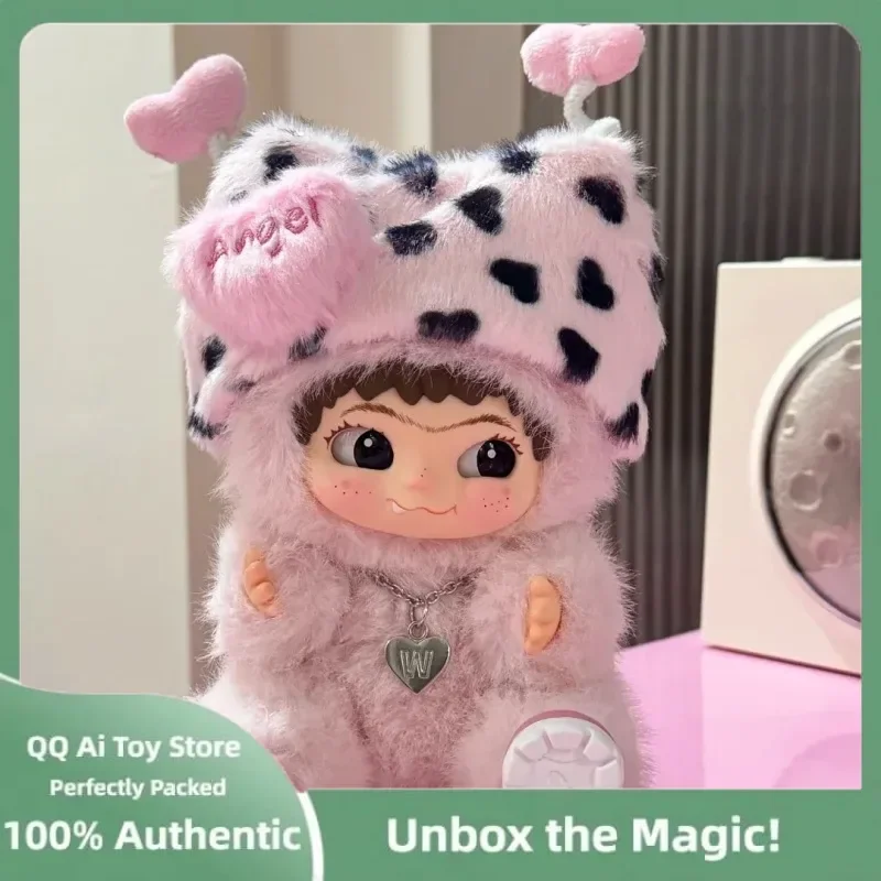 

Original 19cm Wakuku Angel Hanging Card Serie Leopard Print First Release New Collectible Stuffed Doll Kawaii Girl Brithday Gift