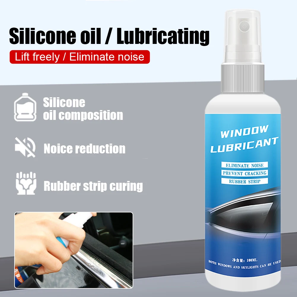 Lubricante para ventana de coche, tira de goma suavizante, Lifting de ventana suave, Spray, reducción de ruido, accesorios de mantenimiento de automóviles