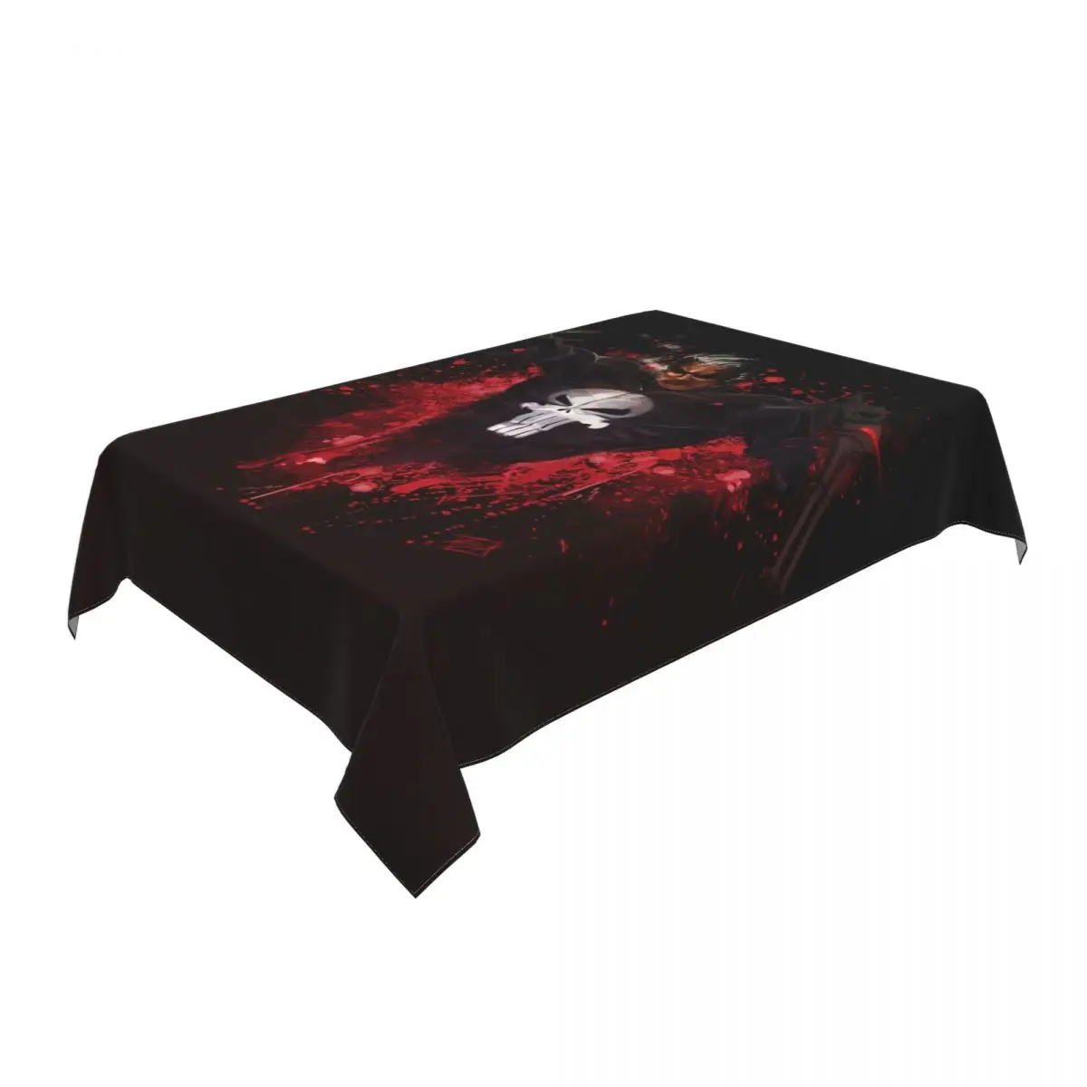 Customized Rectangular Punisher Skeleton Skull Tablecloth Fit 45