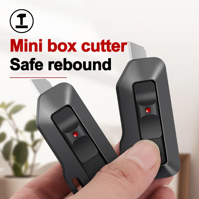 GREENERY Mini Portable Utility Knife Retractable Box Cutter Stainless Steel Blade Safety Lock for Package Opening