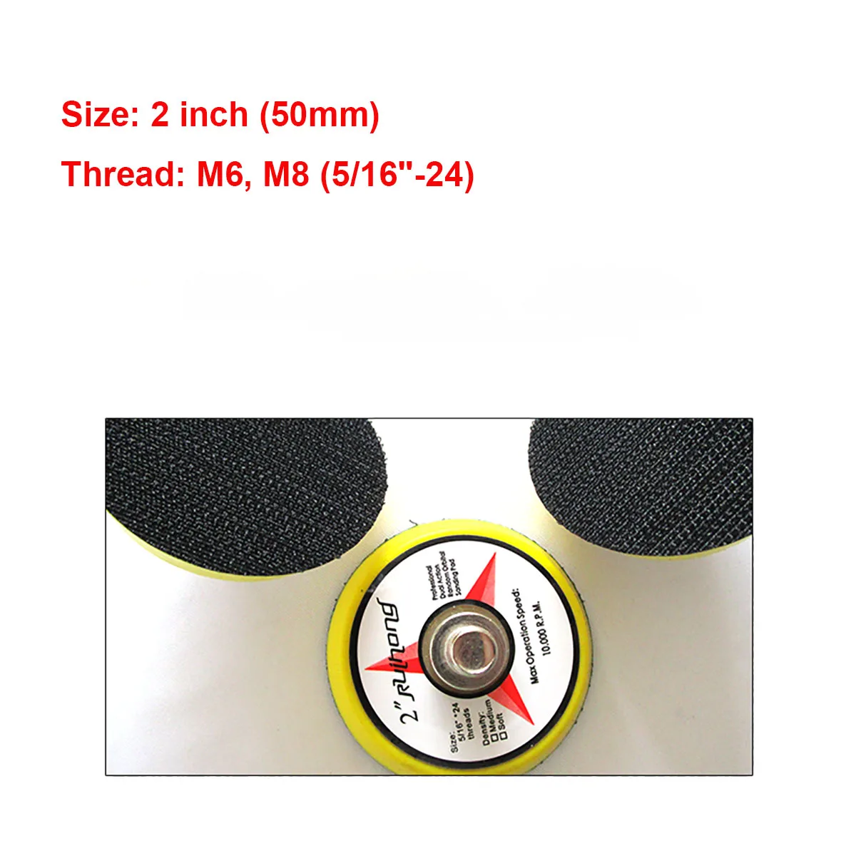 2 Inch 50MM Pneumatic Tray Air Polisher Sander Machine Grinder Tools Wood Polish Disc Backing Plate Woodworking Sanding Pad