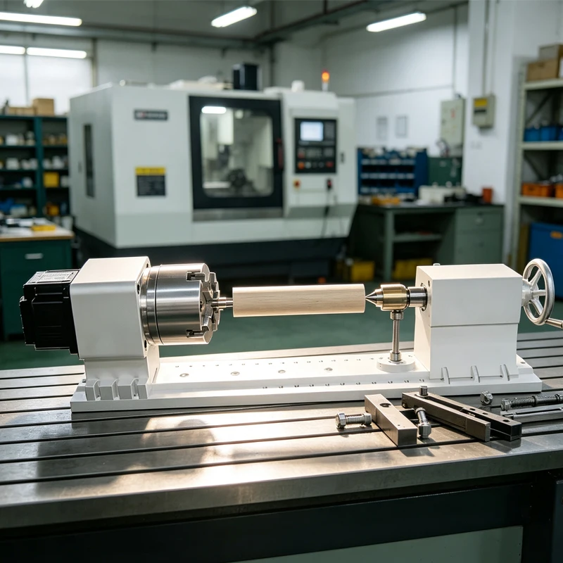H90-10-100A CNC 4th Axis Rotary Indexing Head, High Precision Planetary Reducer 100mm 3-Jaw Chuck With Tailstock Base for Wood
