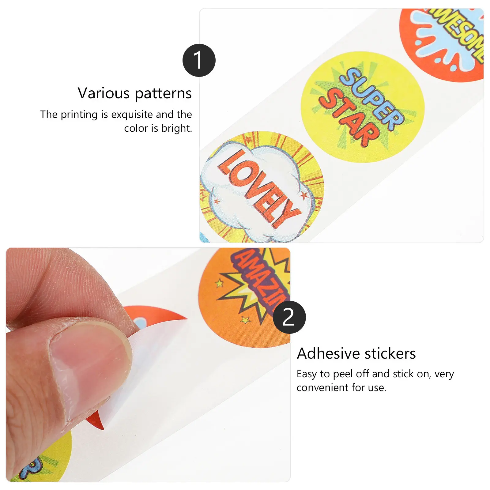 4 Rolls Reward Stickers Lovely Designs for Kids Classroom Motivation Reward Sticker Classroom Decal Teacher Supplies Sticker