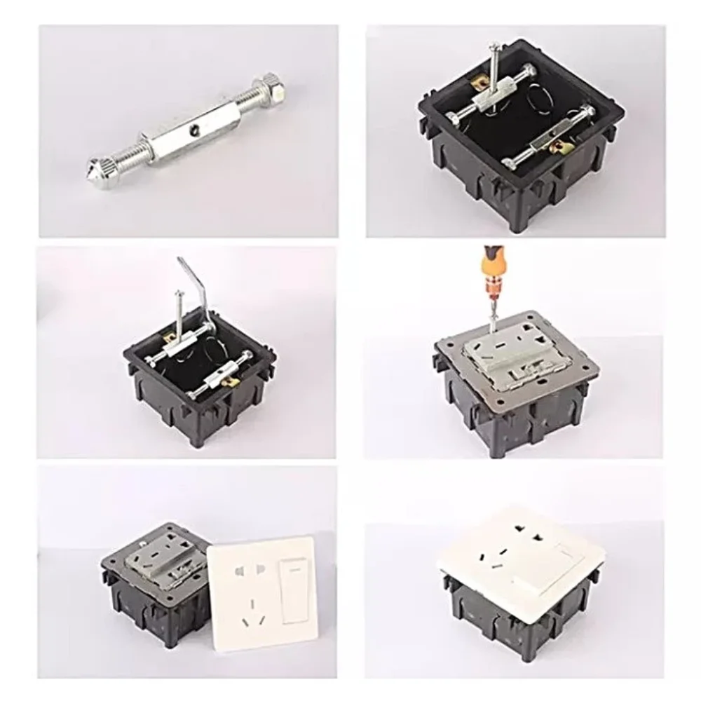 

10pcs 86/118 Type Switch Repair Tool with Wrench Support Rod Box Repairer Universal Type Wall Mounted Electric Box Support Rod