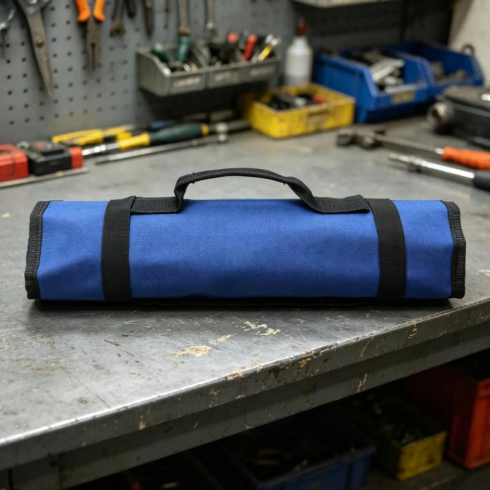 Roll-up Tool Bag Hook-and-Loop Tool Organizer Bag Storage Item Shockproof Soft Textile