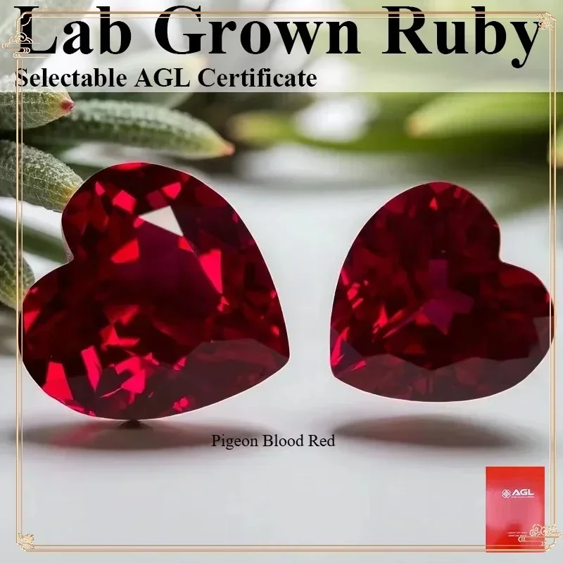 

Топ голубь кровь красное сердце огранки лабораторный выращенный рубин свободный драгоценный камень для подвесок DIY изготовление ювелирных изделий на выбор сертификат AGL