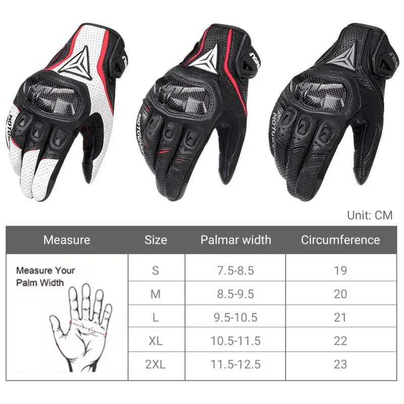 Motorrace Handschoenen Heren Lederen Handschoen Zomer Ademende Motor Guantes Moto Moto Cross Cycling Offroad Handschoenen Beschermend