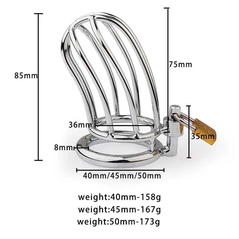 Male Chastity Device Metal Cock Cage Erotic Urethral Lock Sex Toys For Men Gay Bondage Belt Penis Ring Alternative Adult Toy