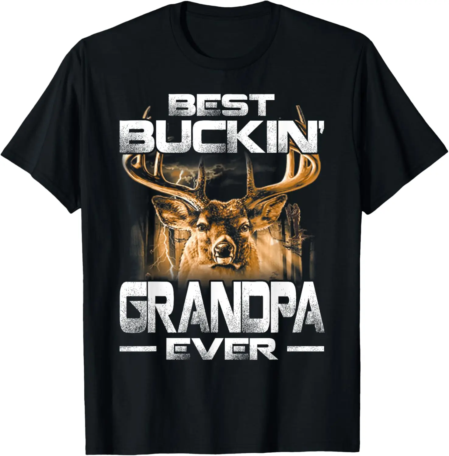 Best Buckin' Grandpa Ever Shirt Deer Hunting Bucking Father T-Shirt 100% Cotton Trendy Y2K Short-Sleeve Tee – Soft,