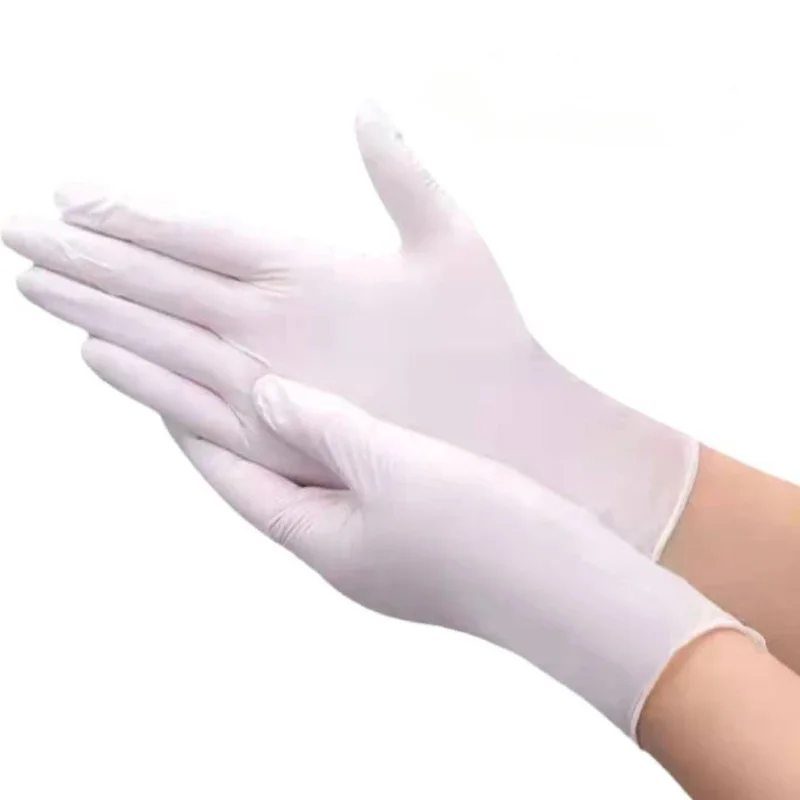 100/50/20PCS White Nitrile Gloves Disposable Waterproof Nitrile Gloves Hair Care Tattoos Household Dishwashing Cleaning Tools