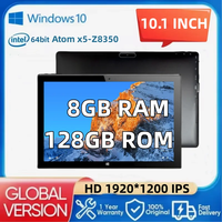 10.1'' Portable Windows 10 Tablet 8GB DDR3-RAM 128GB EMMC 1920x1200IPS 64bit Intel Atom x5-Z8350 1*USB 3.0 HDMI Port Dual Camera