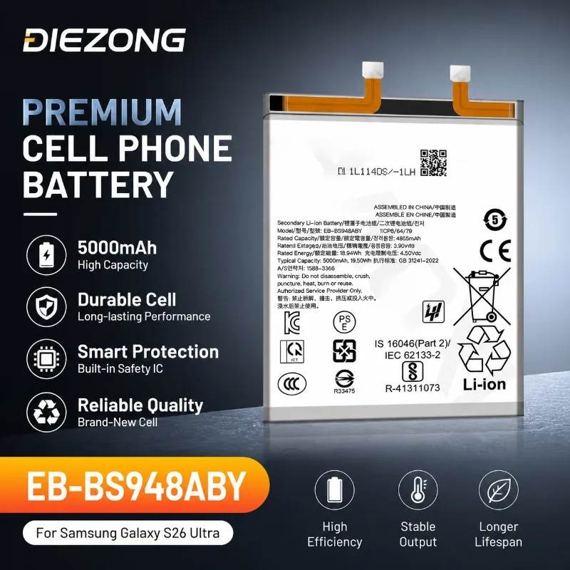 2026 In Stock Hot‑Selling EB‑BS948ABY Battery for Samsung Galaxy S26 Ultra Brand‑New Durable Cell Phone Battery