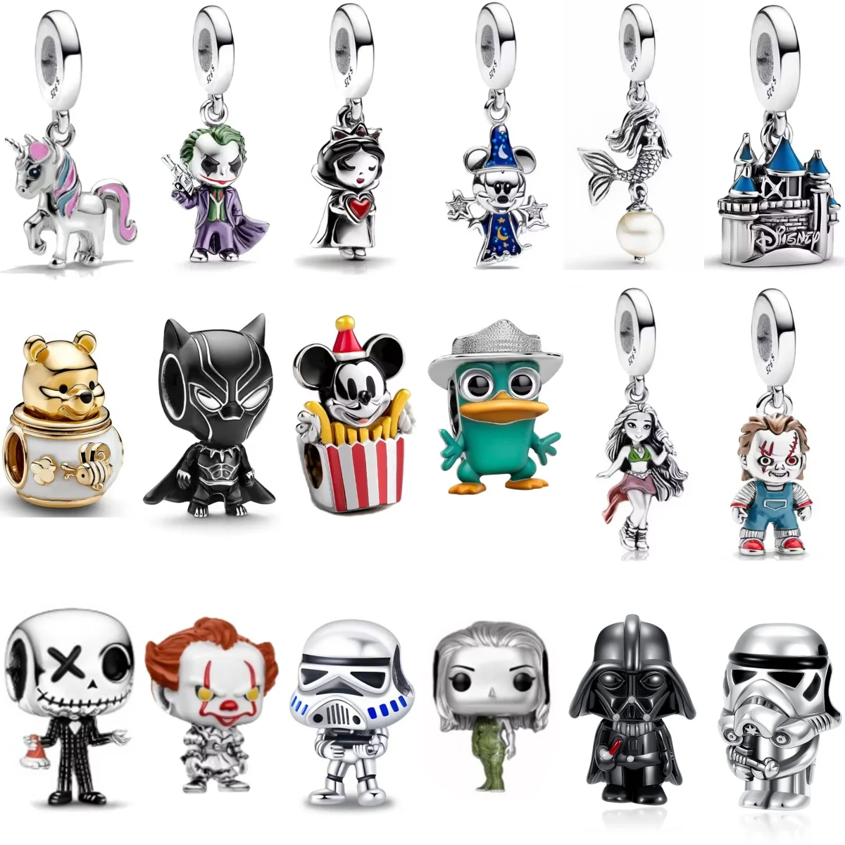 

Disney 2026 New 925 Silver Cute Lovely Queen Bear Mouse Pendant Bead Charm Fit Original Bracelet DIY Jewelry Gift