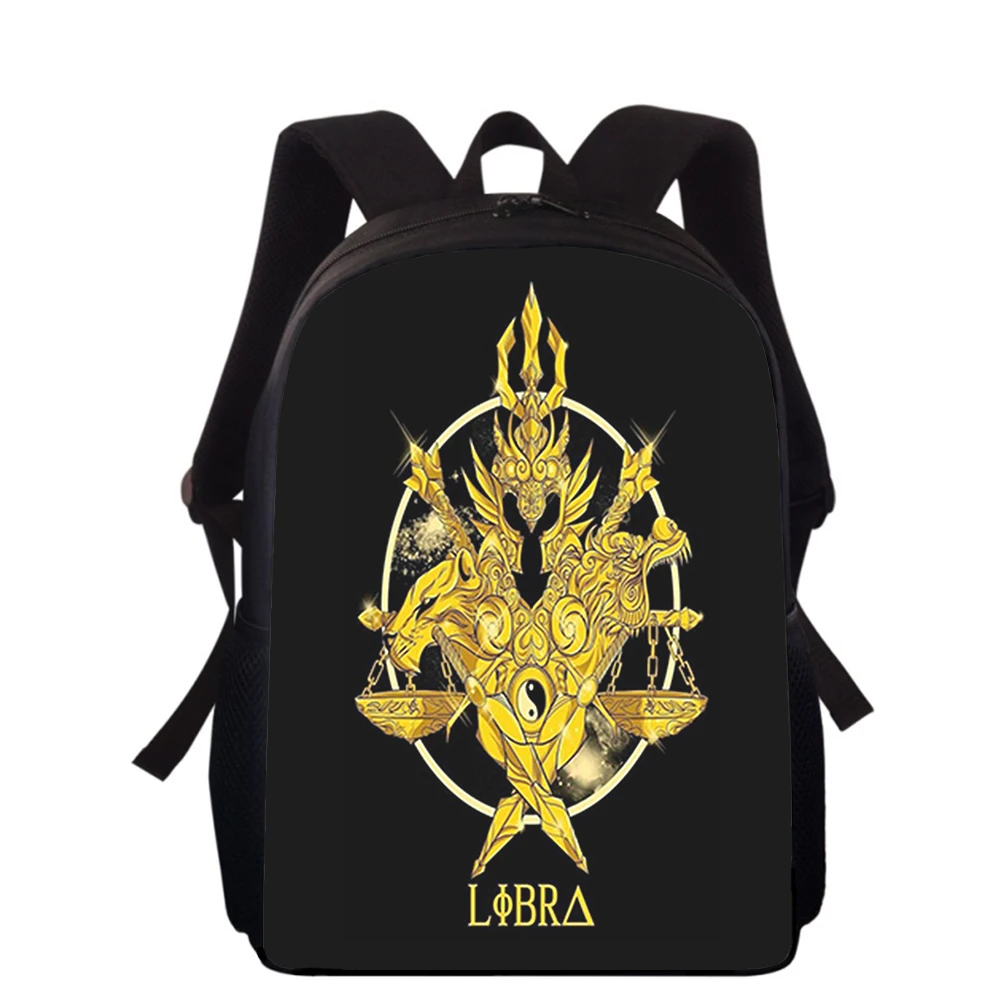 Mochila con estampado 3D de Saint Seiya para niños y niñas, morral de anime japonés de 15 pulgadas para escuela primaria, mochilas para libros