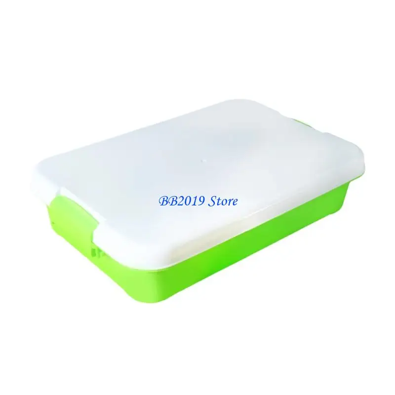 Q0KB Portable Sand Toy Storage Case With Lid Handle Stackable Sensory Bin Sand Tray For Family Beach Trip Kids Creative Play