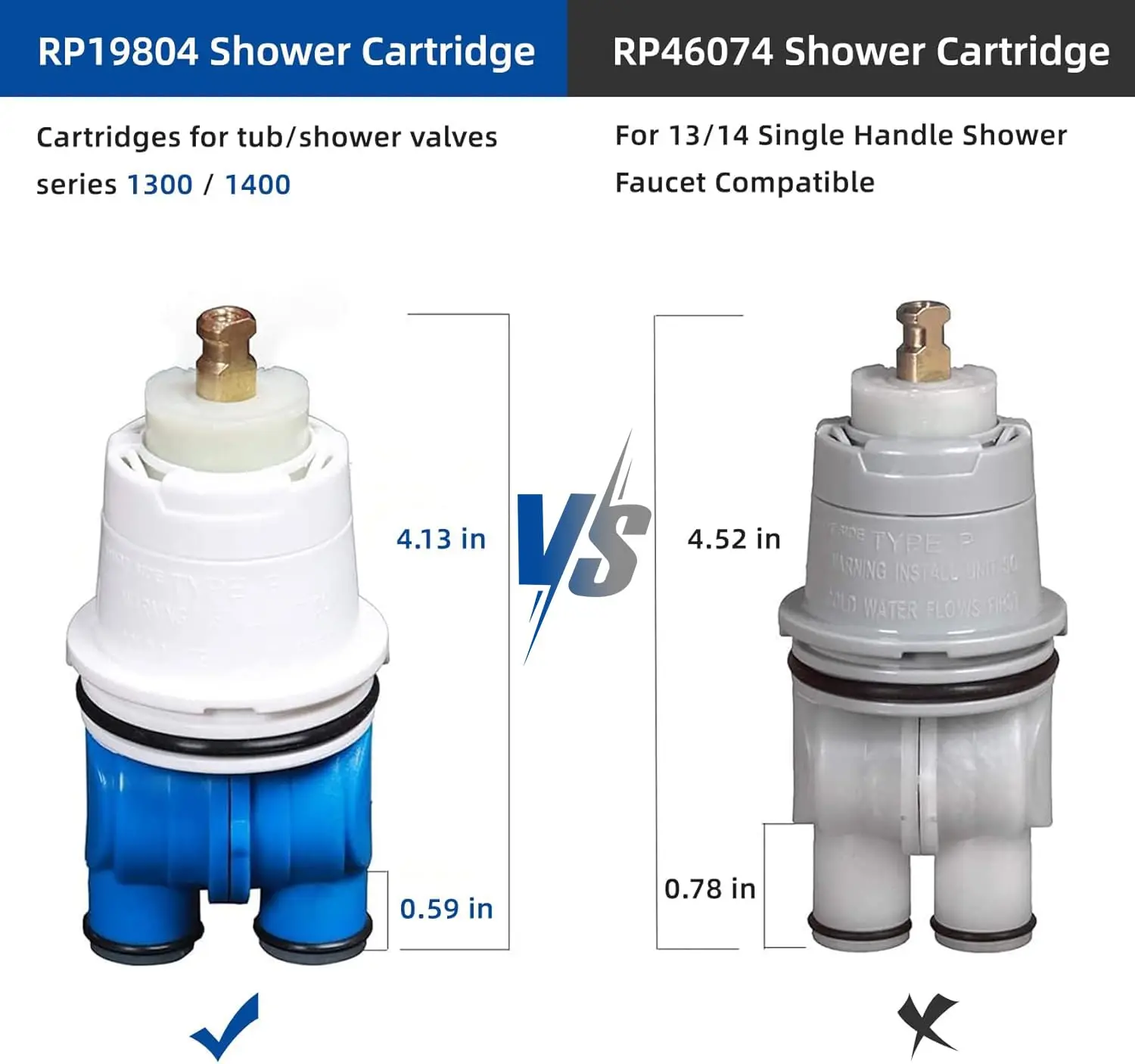 RP19804 for Delta Shower Cartridge Replacement for Delta 1300/1400 Series SingleHandle Bath Tub and Shower Faucet Parts Pressure Balance Cartridge For Select Monitor Valves (1993-2007)
