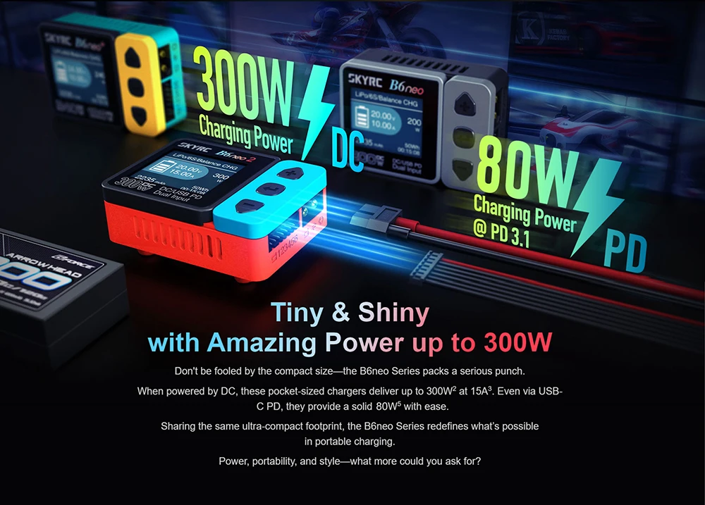 NEUES SKYRC B6neo 2 Smart-Ladegerät Multifunktional 300W PD 80W für LiPo LiFe Lilon LiHV NiMH NiCd Pb Akkus DC-Stromeingang – Detail 5