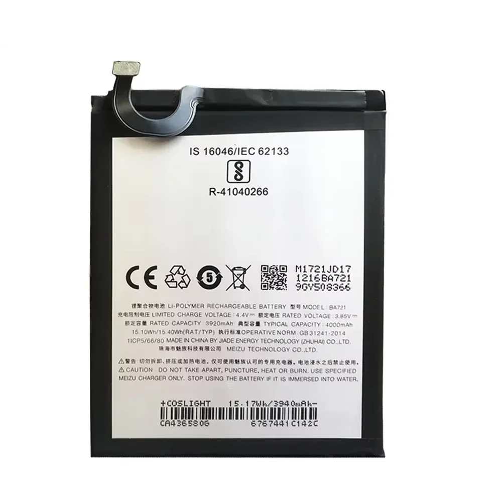 New Original BA721 Battery 4000mAh Battery Parts For Meizu Meilan Note6 M6 Note M721Q M721H M721L Smart Phone Bateria