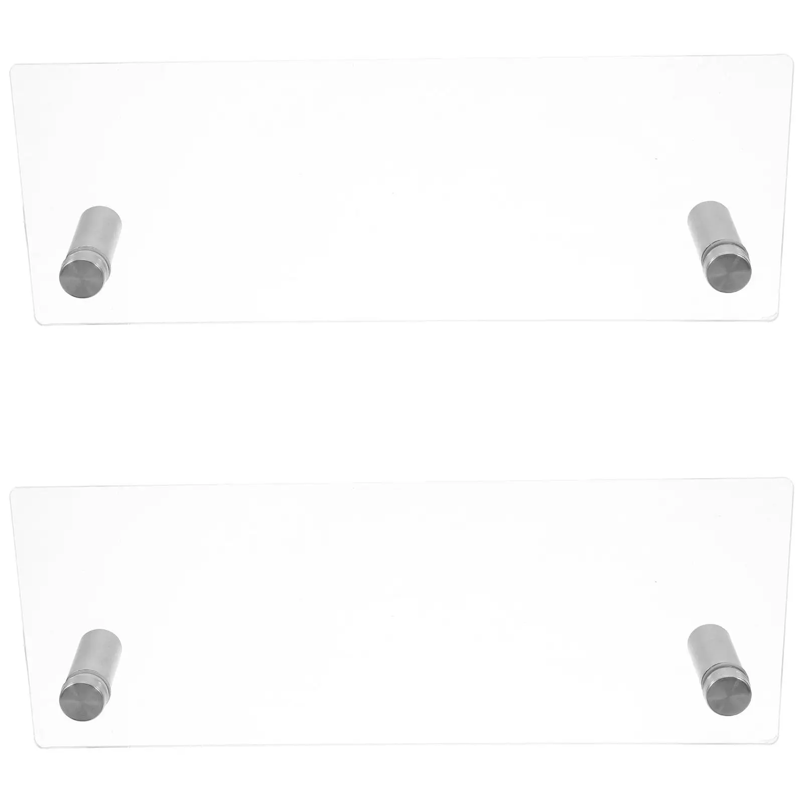 2 Pcs Office Desk Business Card Holder Name Plate Display Stand Elegant Design Material Professional Use Clear