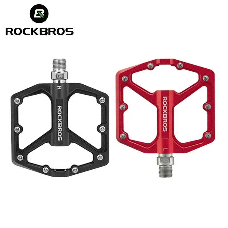 ROCKBROS Aluminum Alloy Bicycle Pedals Anti-slip Ultralight Sealed Bearing MTB Road Cycling Pedals One-piece Bike Accessories