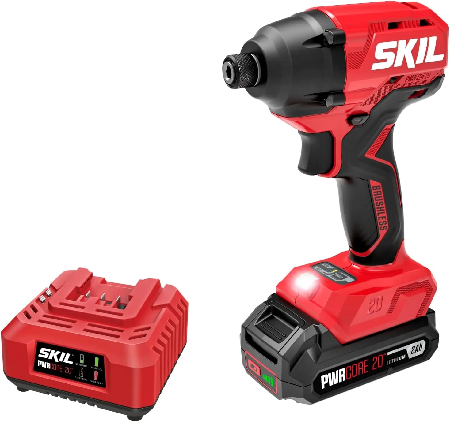 

20V Brushless 1/4 Inch Hex Impact Driver Kit with 2.0Ah Battery and Charger, Cordless Power Tool for DIY Projects