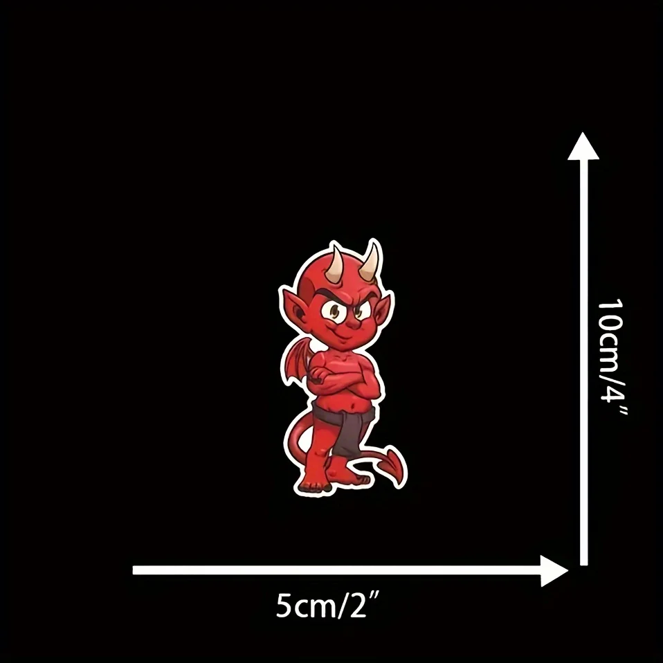 Pair Red Devil Vinyl Sticker, Monster Horror Theme Decal for Car Truck Motorcycle Laptop Body Window Fuel Tank Cover