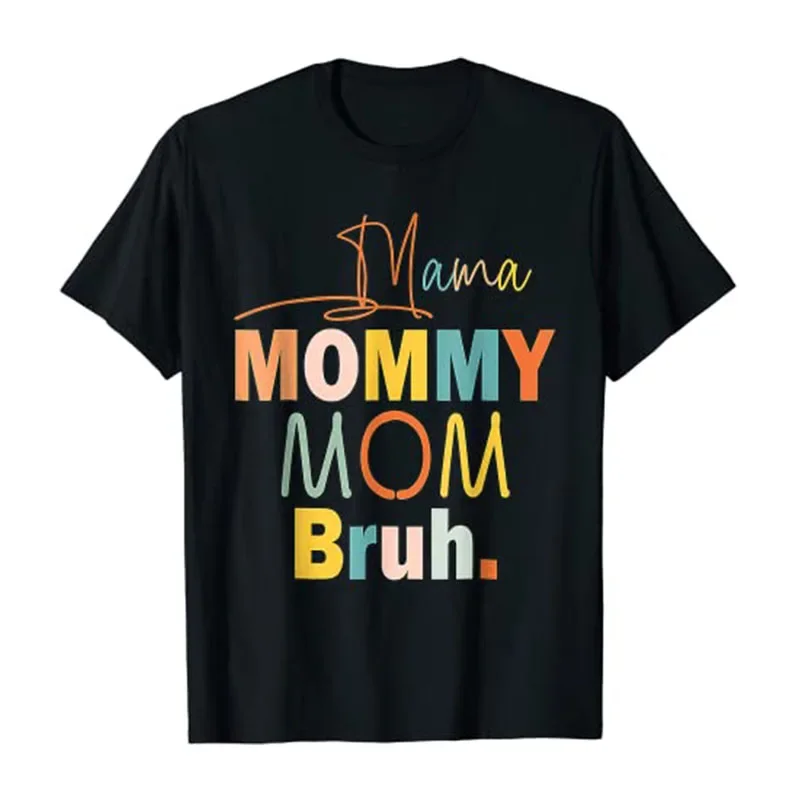 

Mama Mommy Mom Bruh Mommy-And-Me Funny Boy-Mom Life T-Shirt Mother's Day Sayings Graphic Tee Tops Gifts Women's Fashion Clothes