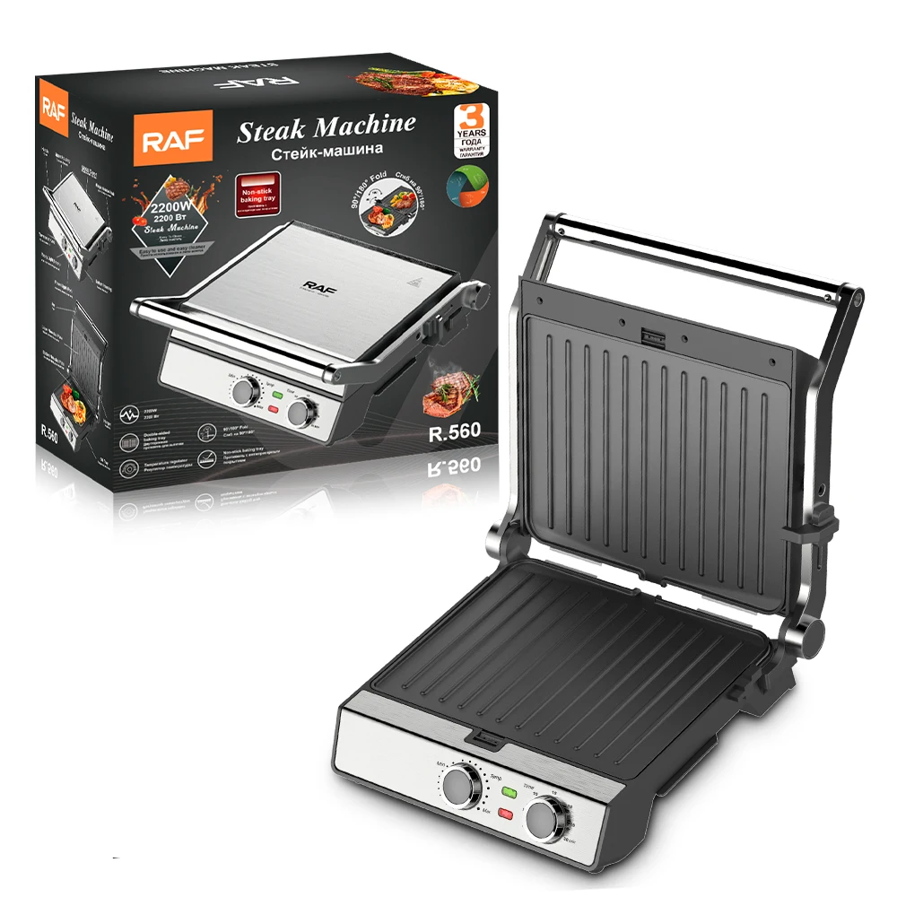 

Electric Non-stick Coated Panini Sandwich Maker Steak Grill Machine Indoor Grilling Machine