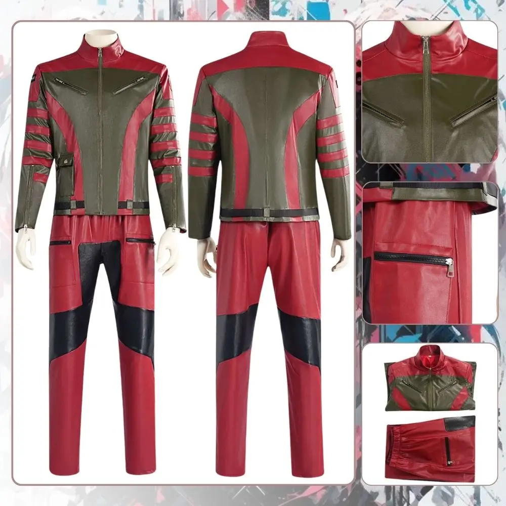 Red One 2024 Callum Drift Cosplay Fantasia Costume Disguise for Man Leather Jacket Coat Pants Outfits Halloween Carnival Clothes