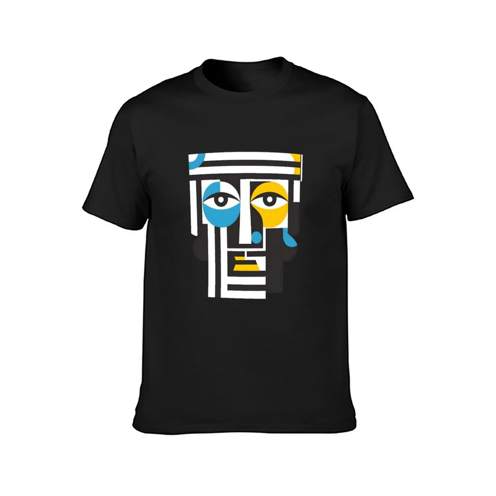 cubist face with exaggerated geometric shapes.sticker.. T-Shirt new edition vintage plus size tops big and tall t shirts for men