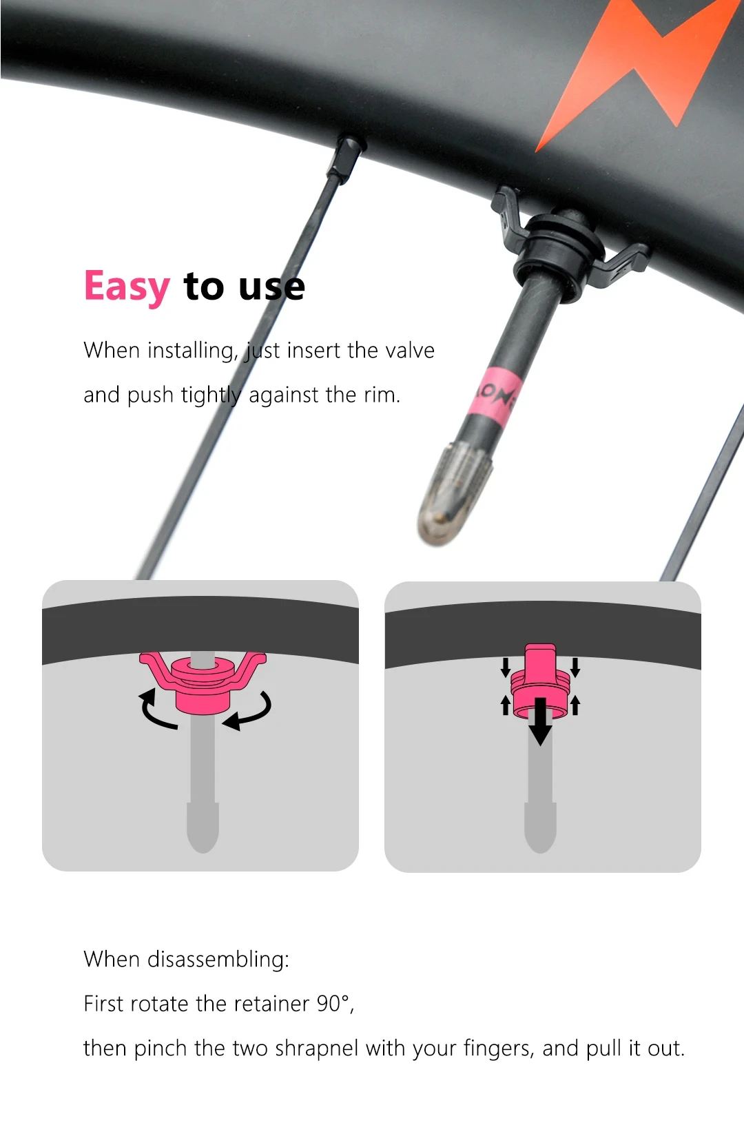 A Pair of RideNow Ultra Light ABS Bicycle TPU PRESTA Valve Fixing Valve Accessories