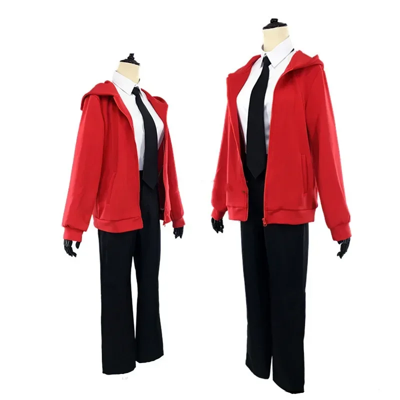Anime Chainsaw Man Cosplay Power Costume Coat + Shirt + Tie Full Set Women Uniform Halloween Carnival