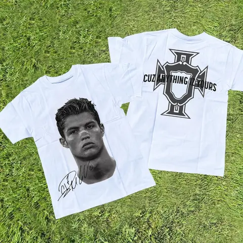 Cristiano Ronaldo Neymar Lionel Messi Football Superstar Portrait Printed Tee Men Women Cotton Loose Casual Short Sleeve T Shirt