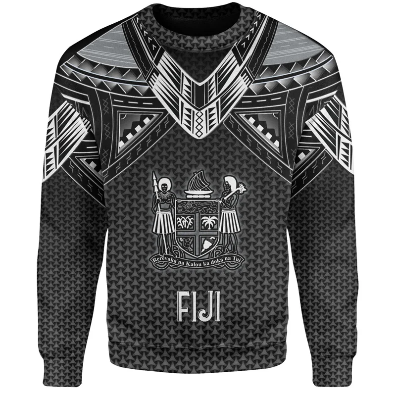 Autumn New 3D Happy Fiji Day Print Sweatshirts For Men Fashion Proud To Be Fijians Graphic Round Neck Hoodies Mens Clothing Tops